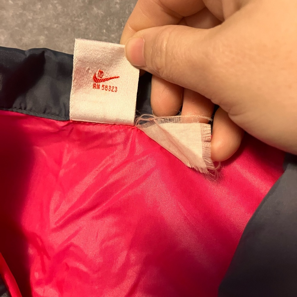 VNTG Nike Anorak Windbreaker Neon Pink Jacket Blue Swoosh Colorblock 90S XL READ - Picture 4 of 12